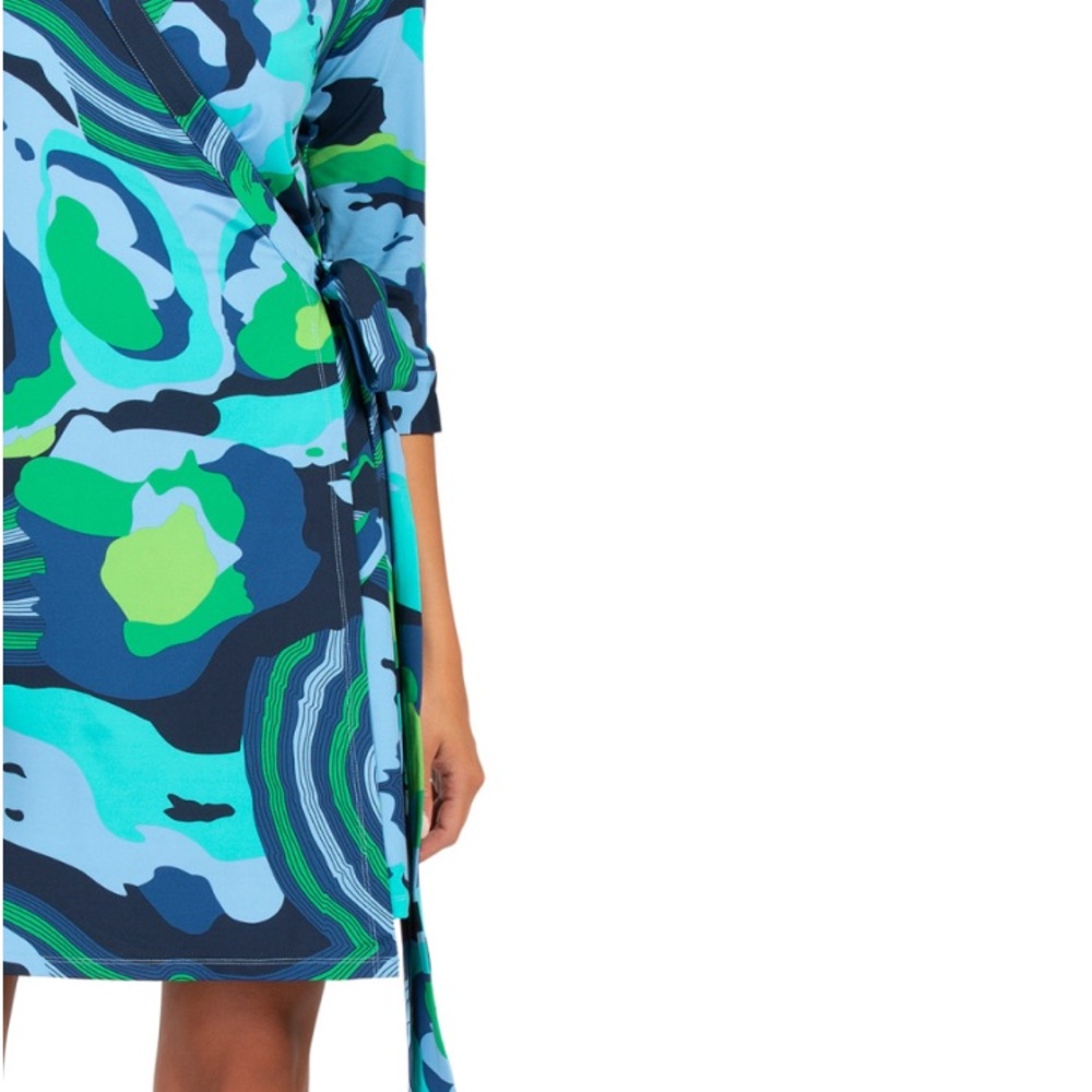 FLORA BEA NYC Blue Multi Locomotion Milo Mini Dress - Picture 3 of 3